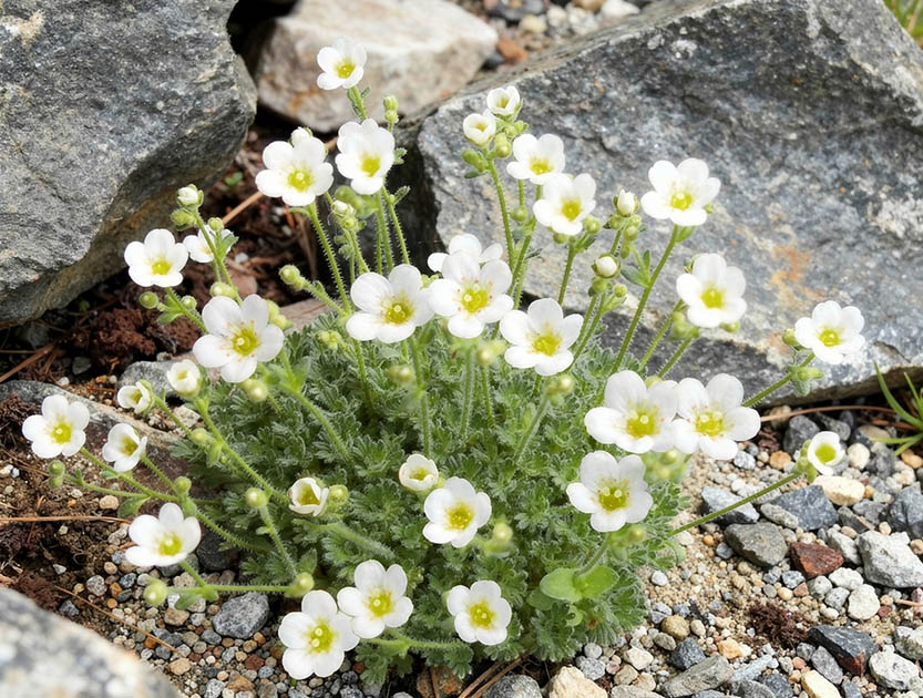 Saxifraga pubescens 'Snowcap'